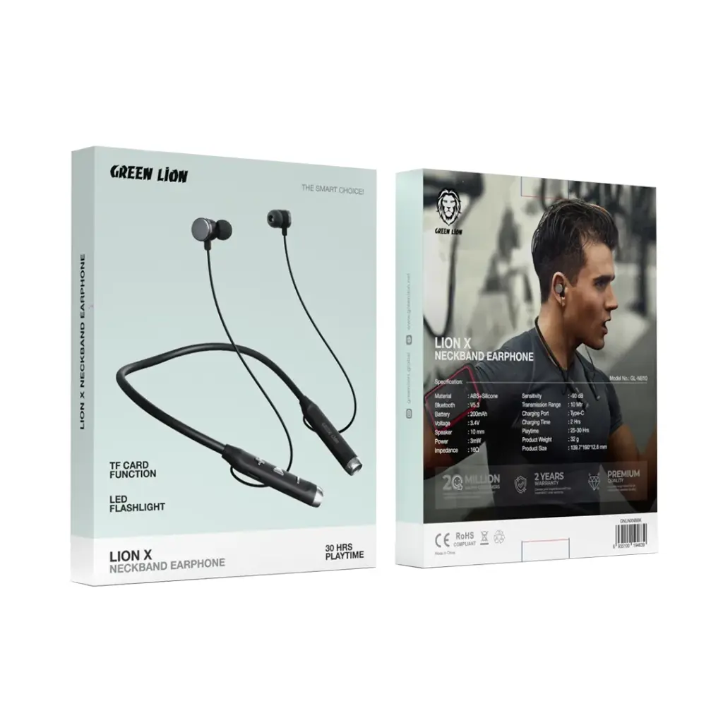 هندزفری گردنی گرین لاین Lion X مدل GL-NB10