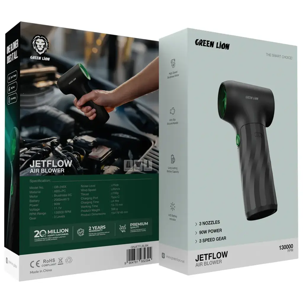 دمنده هوای شارژی گرین لاین JetFlow مدل GNJETFLBLBK