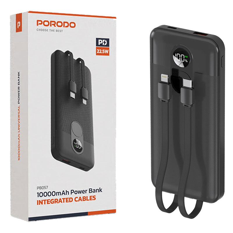 پاوربانک پرودو مدل PB057 22.5W با کابل داخی