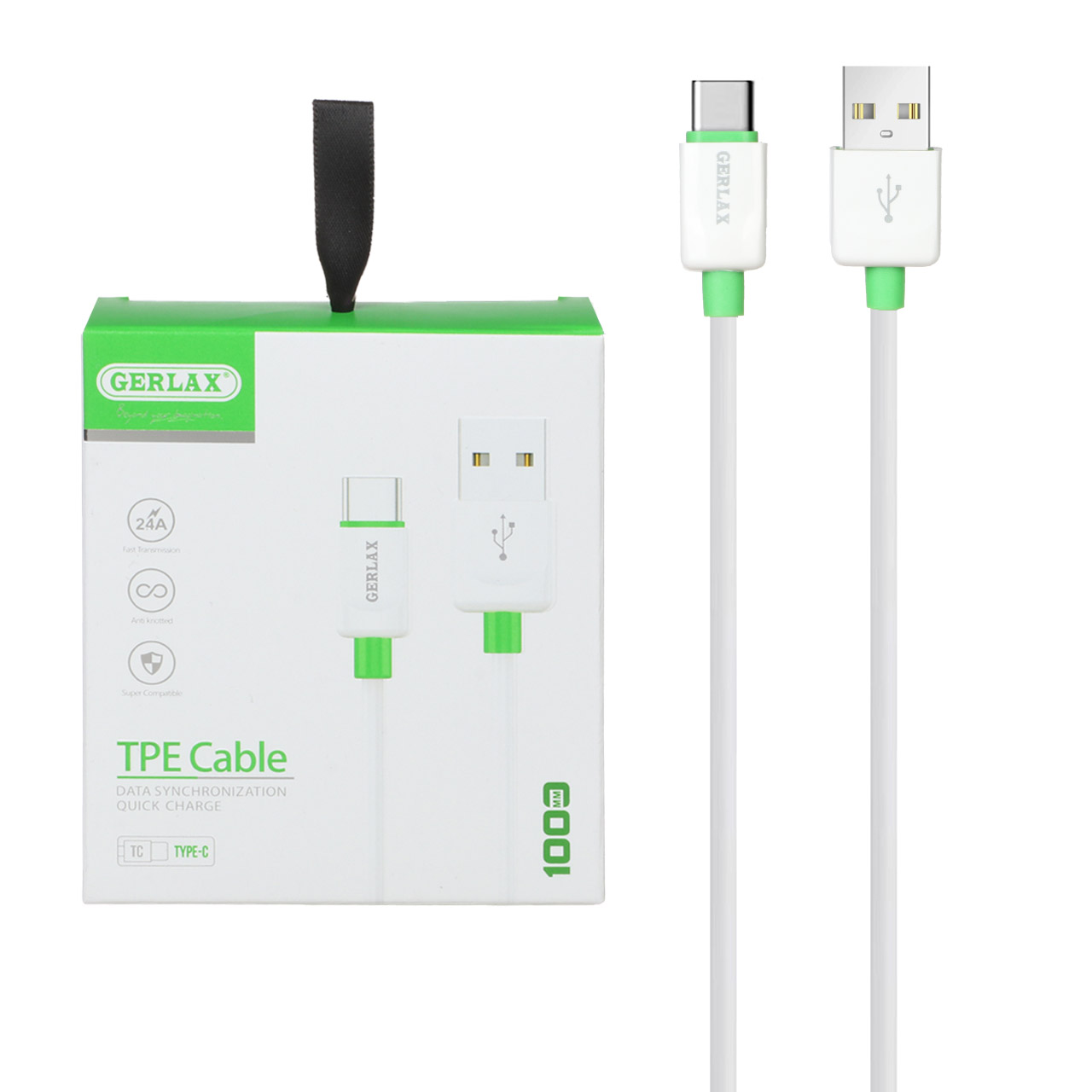 کابل شارژ تایپ سی برند GERLAX مدل GD-13 طول 1 متر