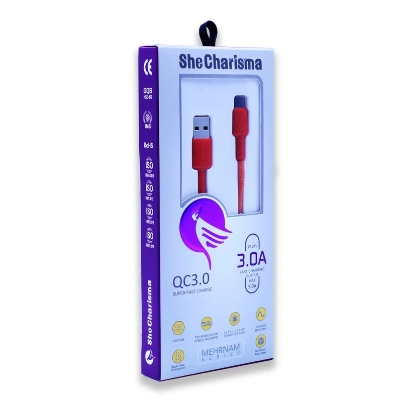 کابل شارژ تایپ سی 5 امپر شیکاریزما